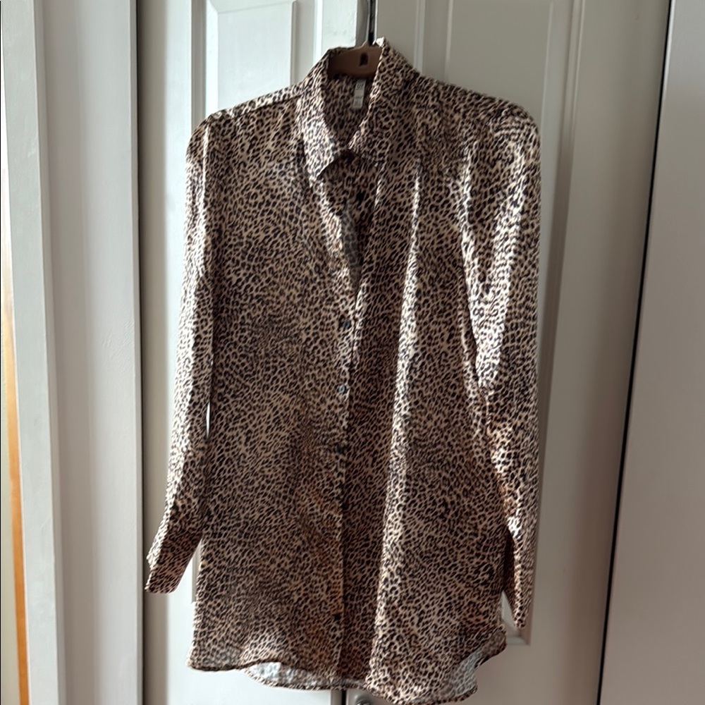 Leopard Print Blouse (size M/L)